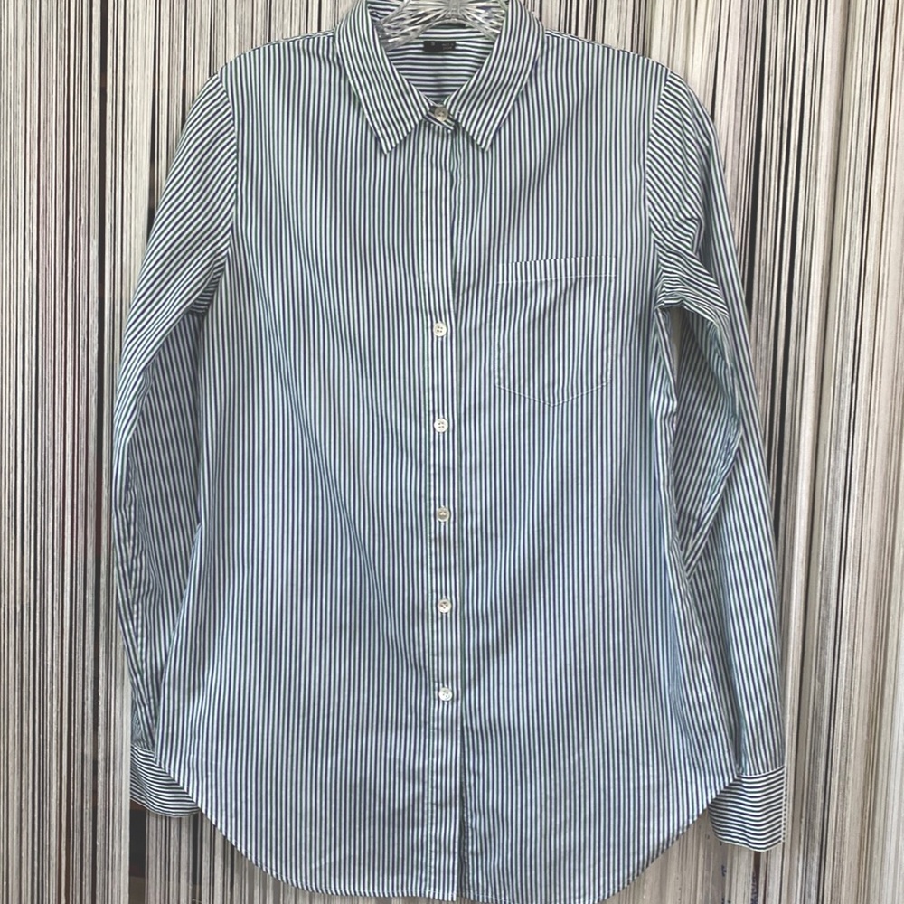Theory Striped Buttondown Blouse